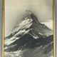 Old photo in black and white artistic mountain in golden frame