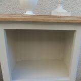 Pair of bedside tables, Elle and Lui, re-enchanted end tables in beige.