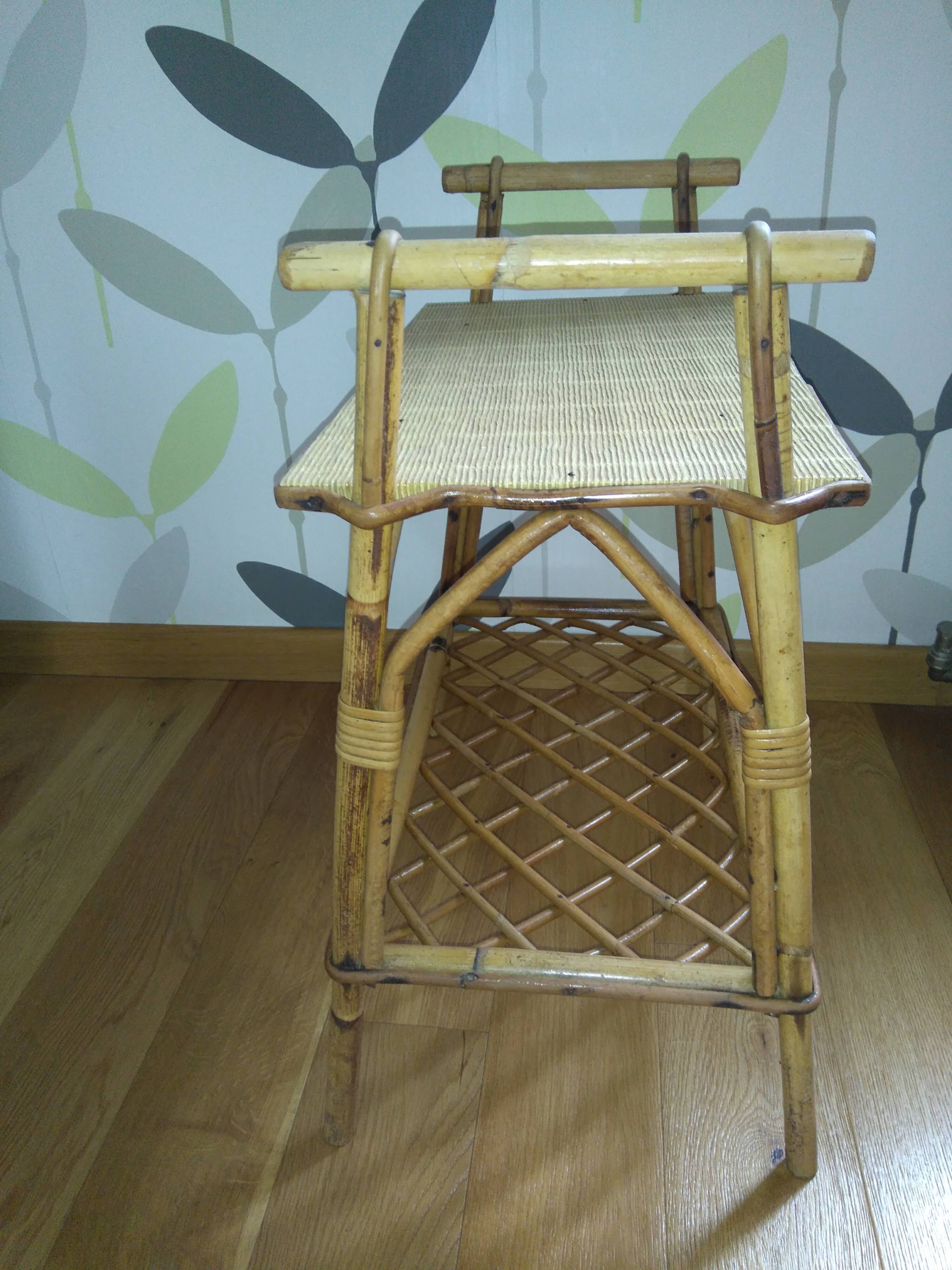 Rattan bedside table