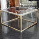 Table low brass plexiglas 1970