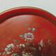 Antique Napoleon III Round Sheet Metal Tray - Flower Painting