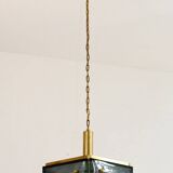 Mid-century Malmö Metallvarufabrik pendant light brass and glass