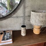 Glazed cylindrical stoneware vase
