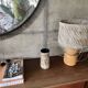 Glazed cylindrical stoneware vase
