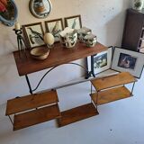 Wall shelf in oak and copper from the 50s