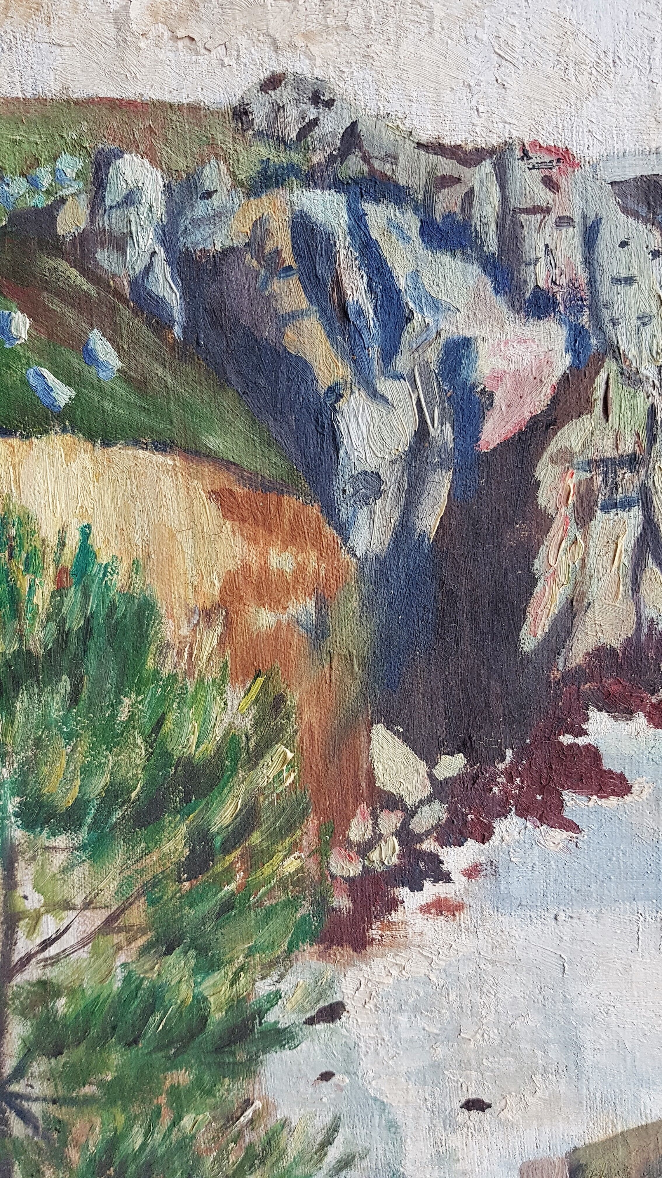 Painting on canvas framed landscape sea