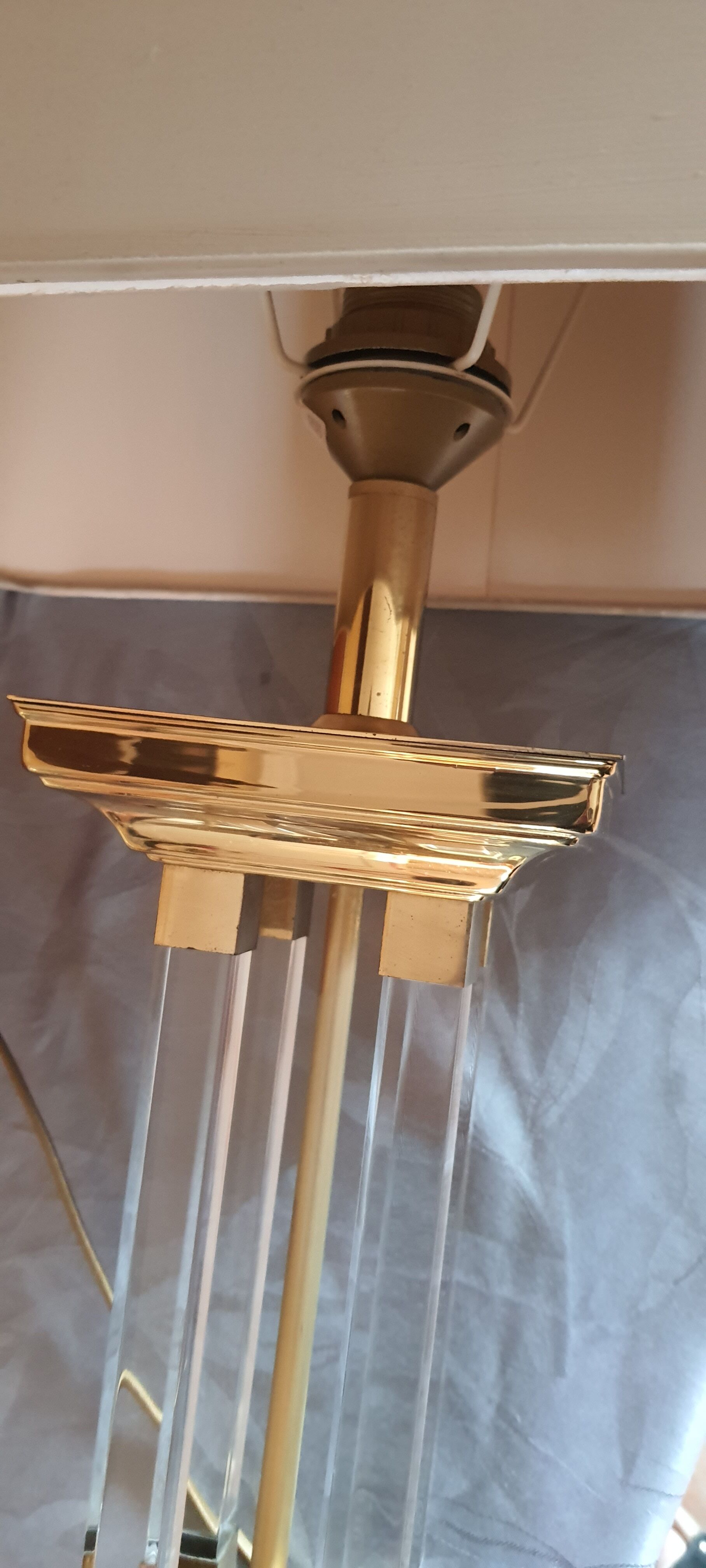 Plexiglas and brass lamp