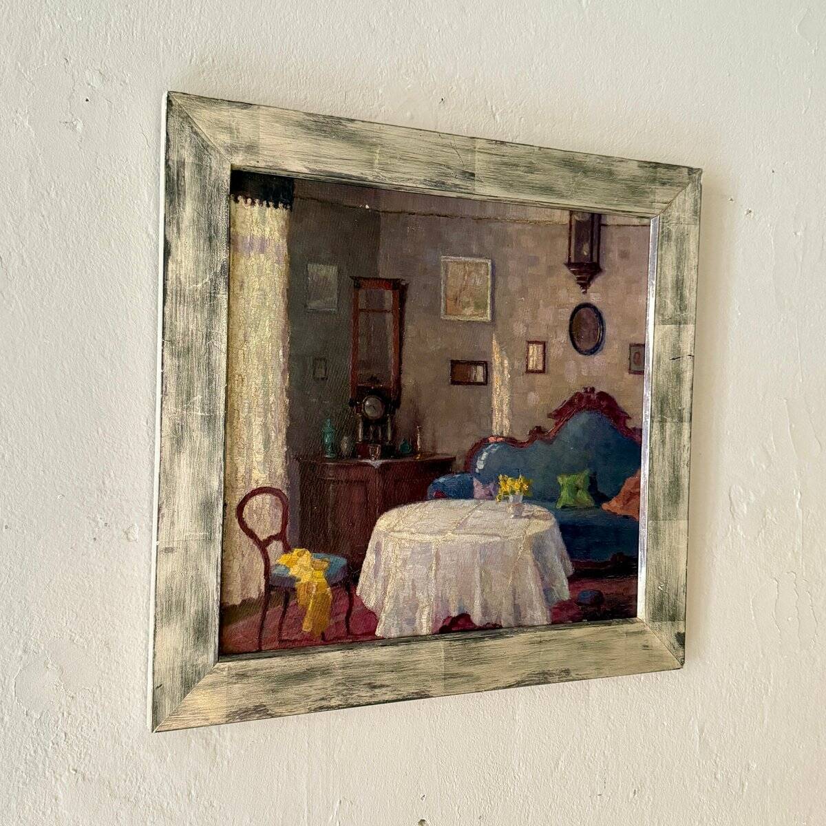 Salon Interior, 1840, Oil on Canvas, Framed