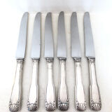6 silver metal knives, 1930