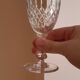 12 water glasses on crystal stand saint louis messina collection model of 1973. stamped.