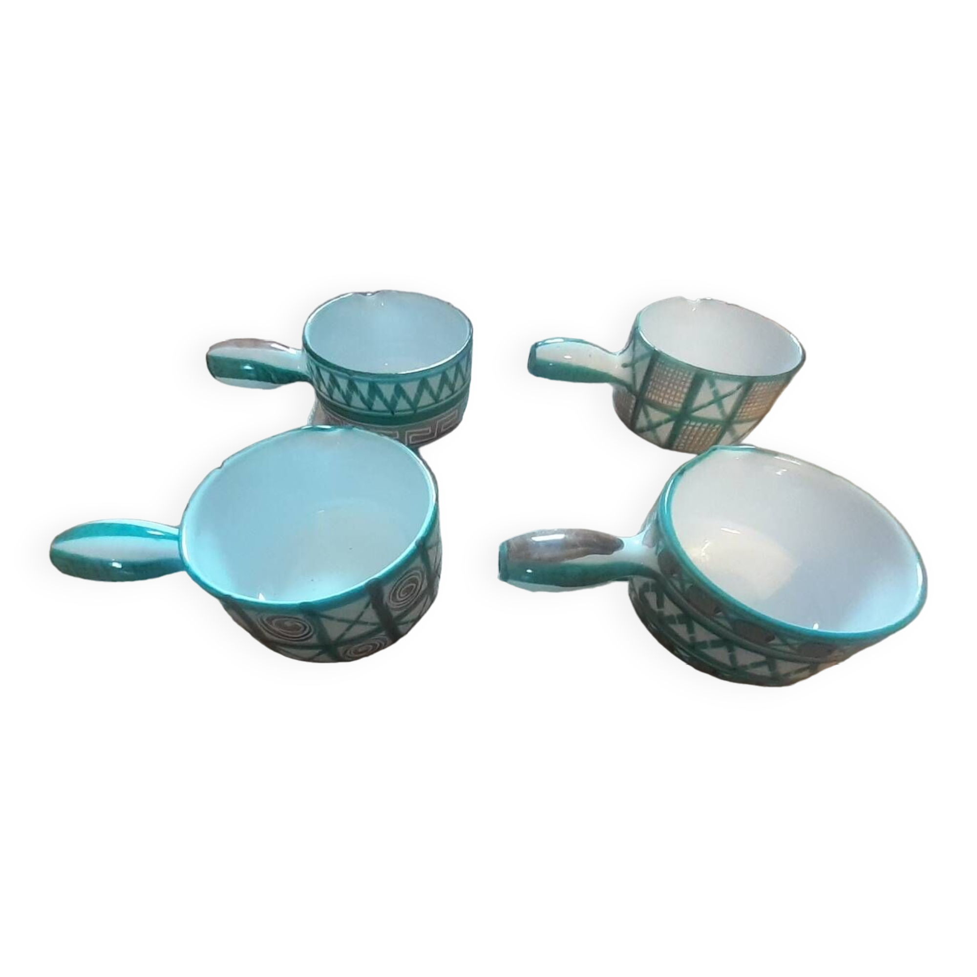 Frying pans signed Robert Pocault, Vallauris