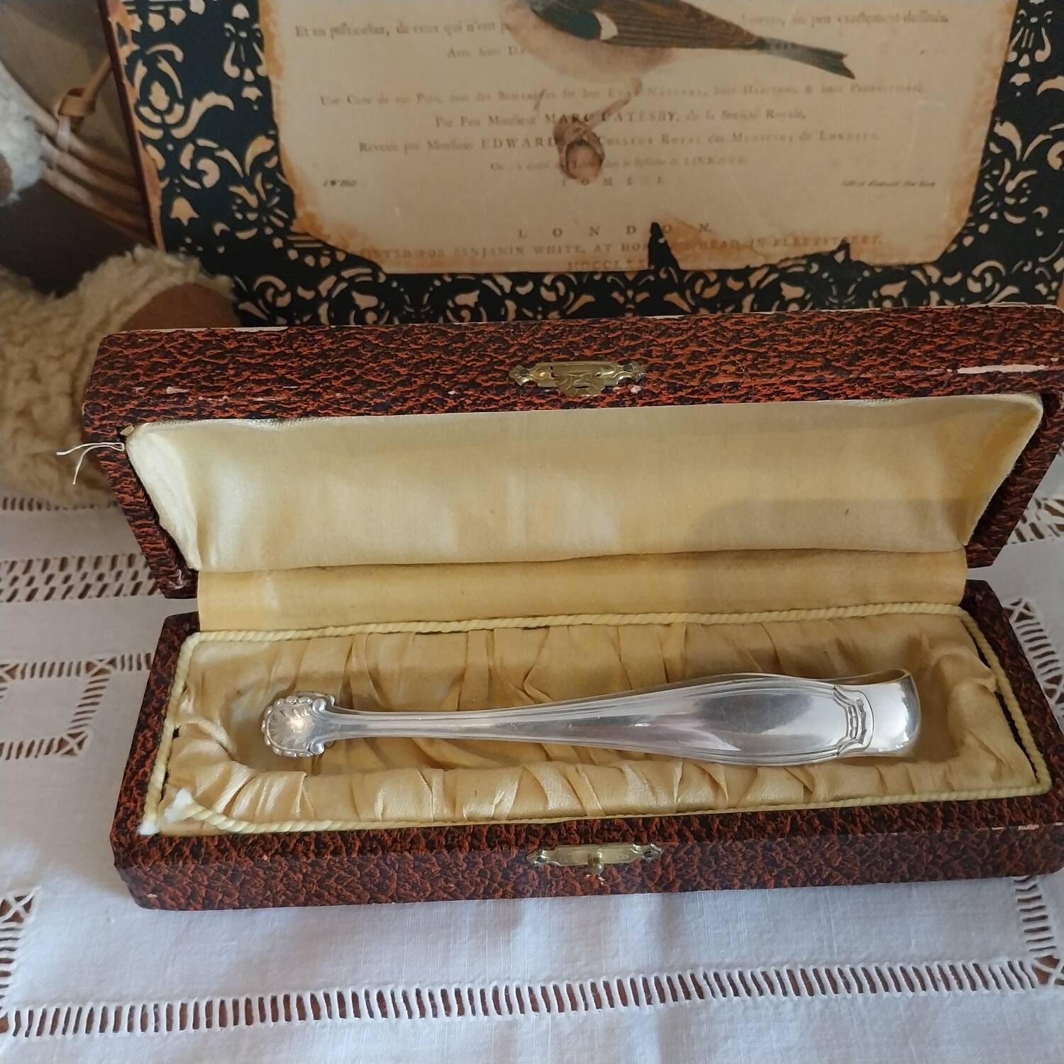 Art Nouveau silver metal sugar tongs