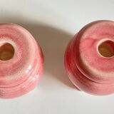 Bougeoirs en ceramique rose années 90