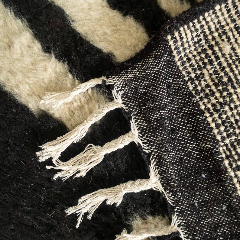Beni Ourain black and white Berber rug size 1.5/2.5 m