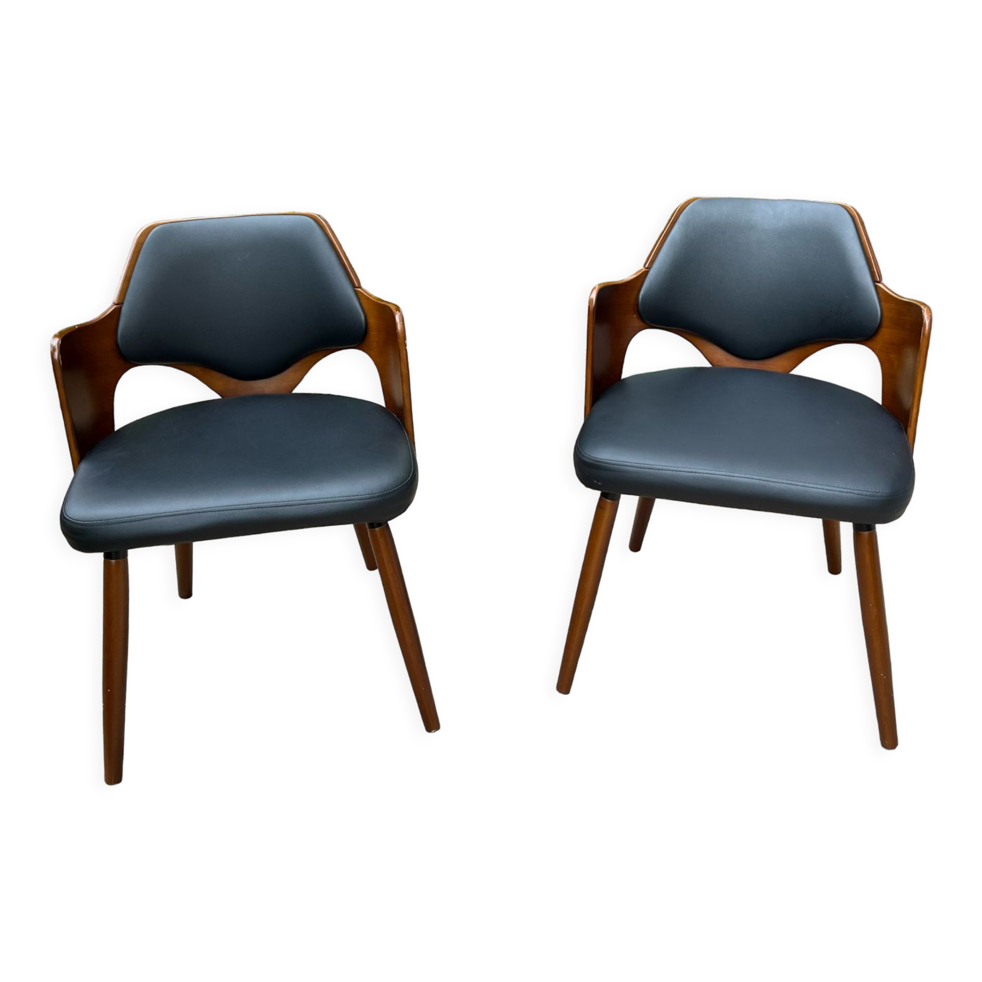Pair of wooden armchairs