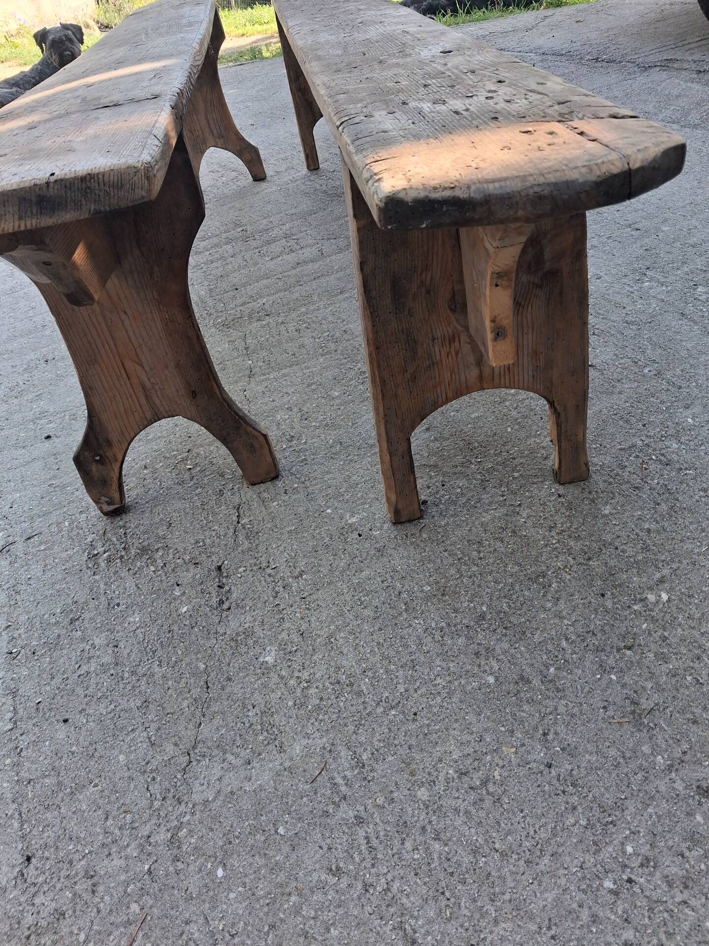 Pair of wooden benches