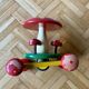 Jouet à tirer en bois vintage - Champignon - 1960