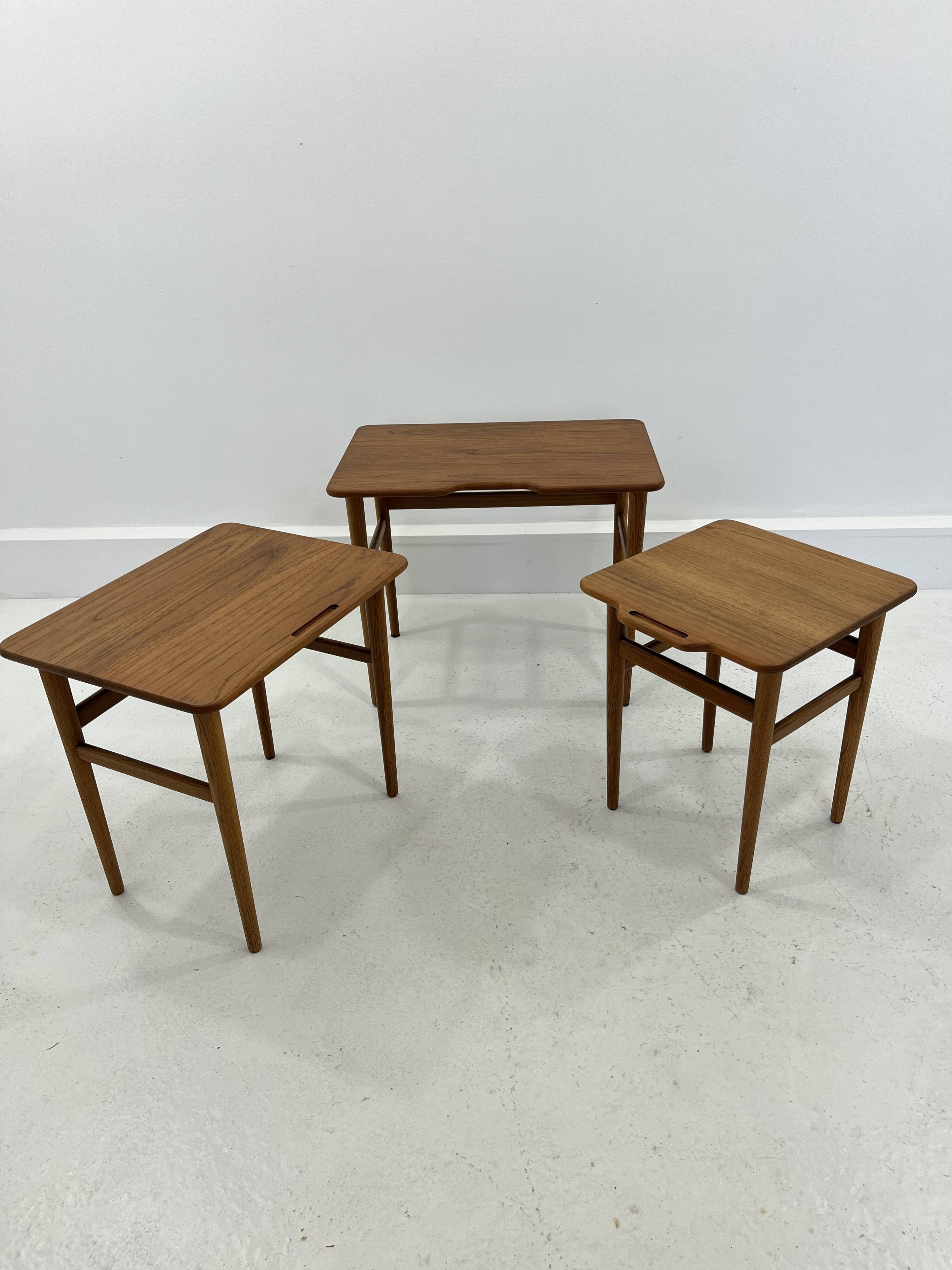Danish Teak Nesting Tables by Kurt Østervig for Jason Møbler, 1960s, Set of