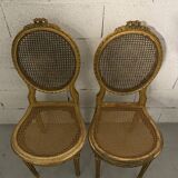 Pair of chairs Louis XVI gilded wood Masion Gouffé