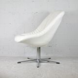 Armchair "Space Age", steel, fiberglass and imitation leather, France, circa 1970