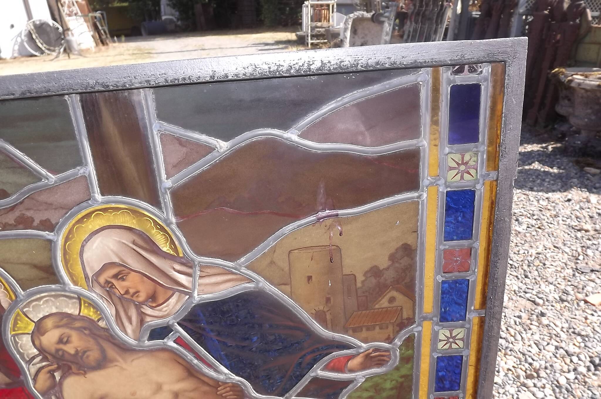 19th century stained glass window “Jesus”