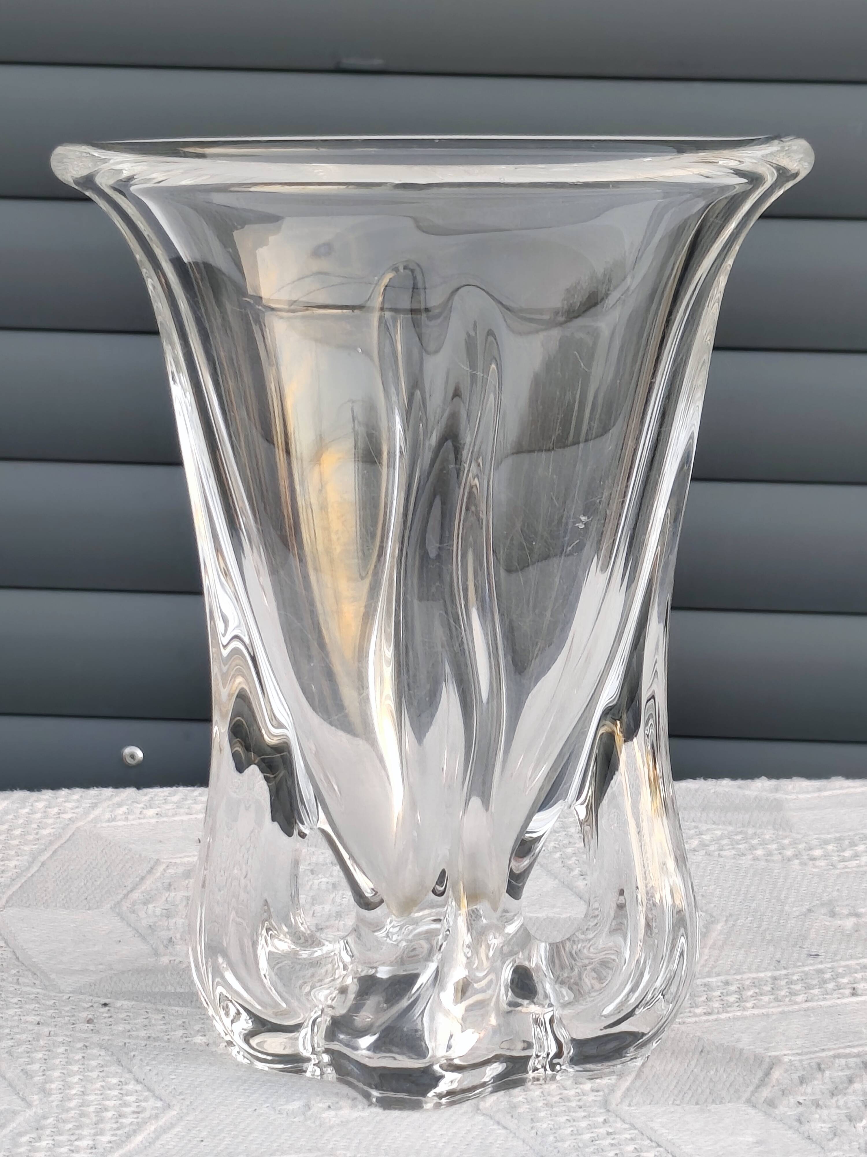 Crystal vase from the 1960s/70s, signed