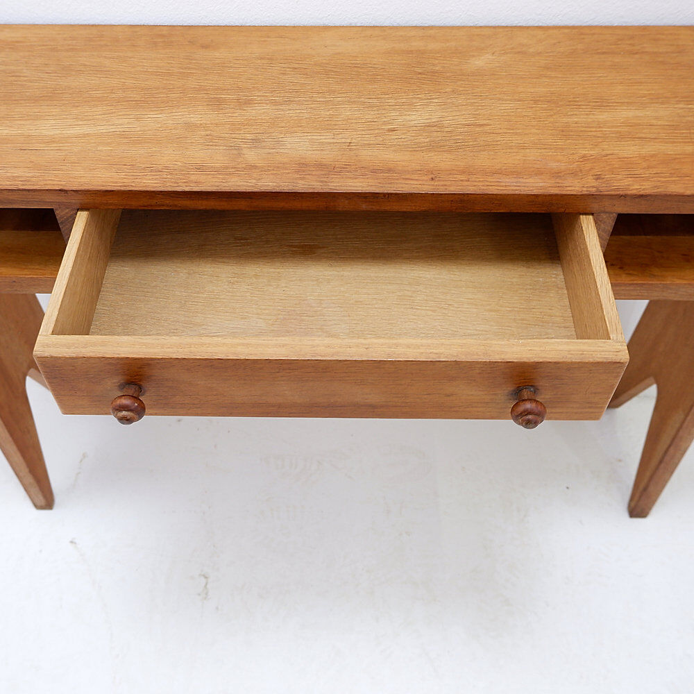 Oak console by Guillerme et Chambron, 1950s/60s.