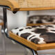 4 fauteuils cannés chrome et bois années 70