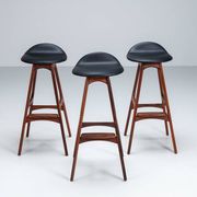 Erik Buch set of three “OD61” bar stools in rosewood Oddense Denmark 1965