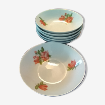 6 dessert cups or fruit salad, kahla vintage porcelain