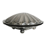 shell box in silver metal and worked glass