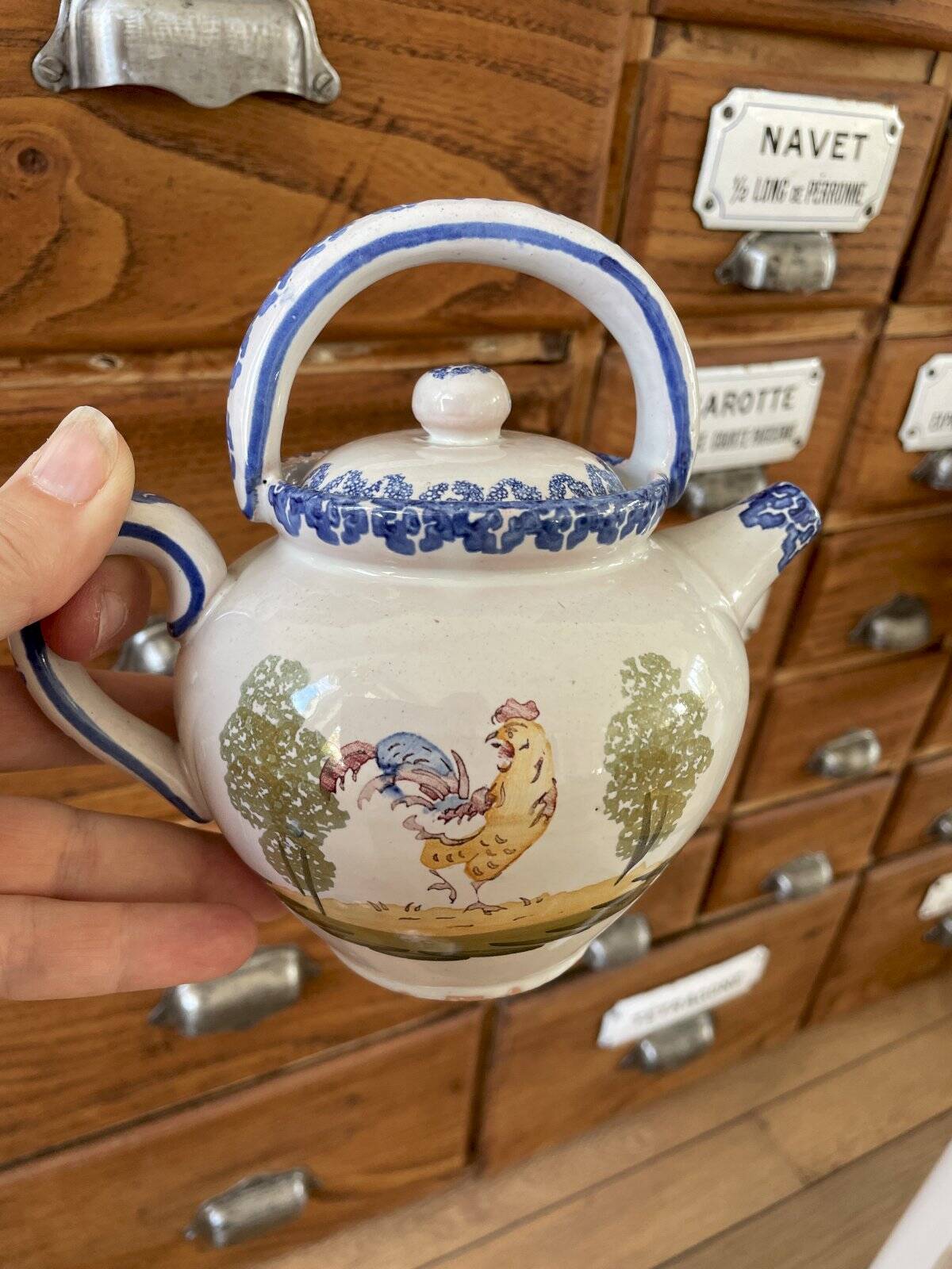 Crucible, ancient teapot made of terracotta.