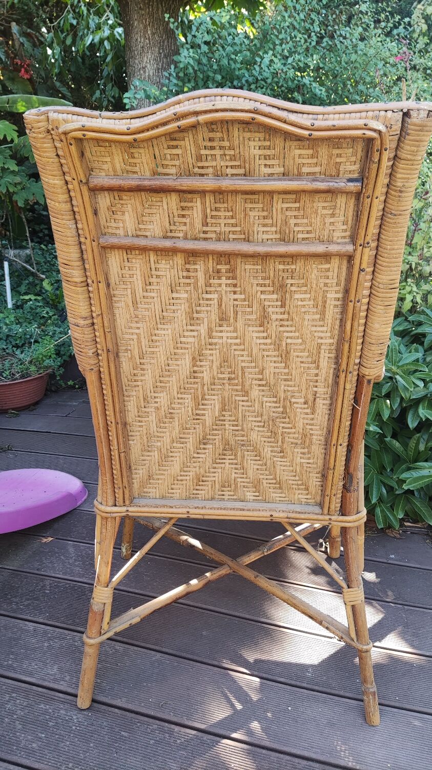 Vintage rattan armchair