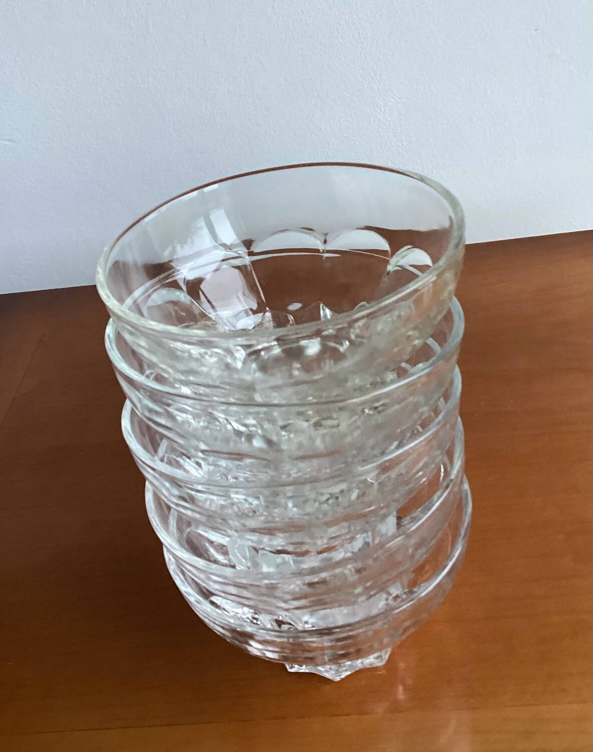 Set of 5 transparent glass cups - vintage