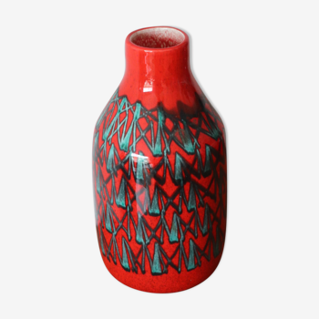 Vase en céramique milieu XXème design scandinave signé Dansac