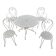 Salon de Jardin Romantique en Fer Forgé Blanc & Tôle Perforée