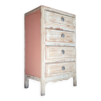 Renovated wooden chest of drawers 4 drawers