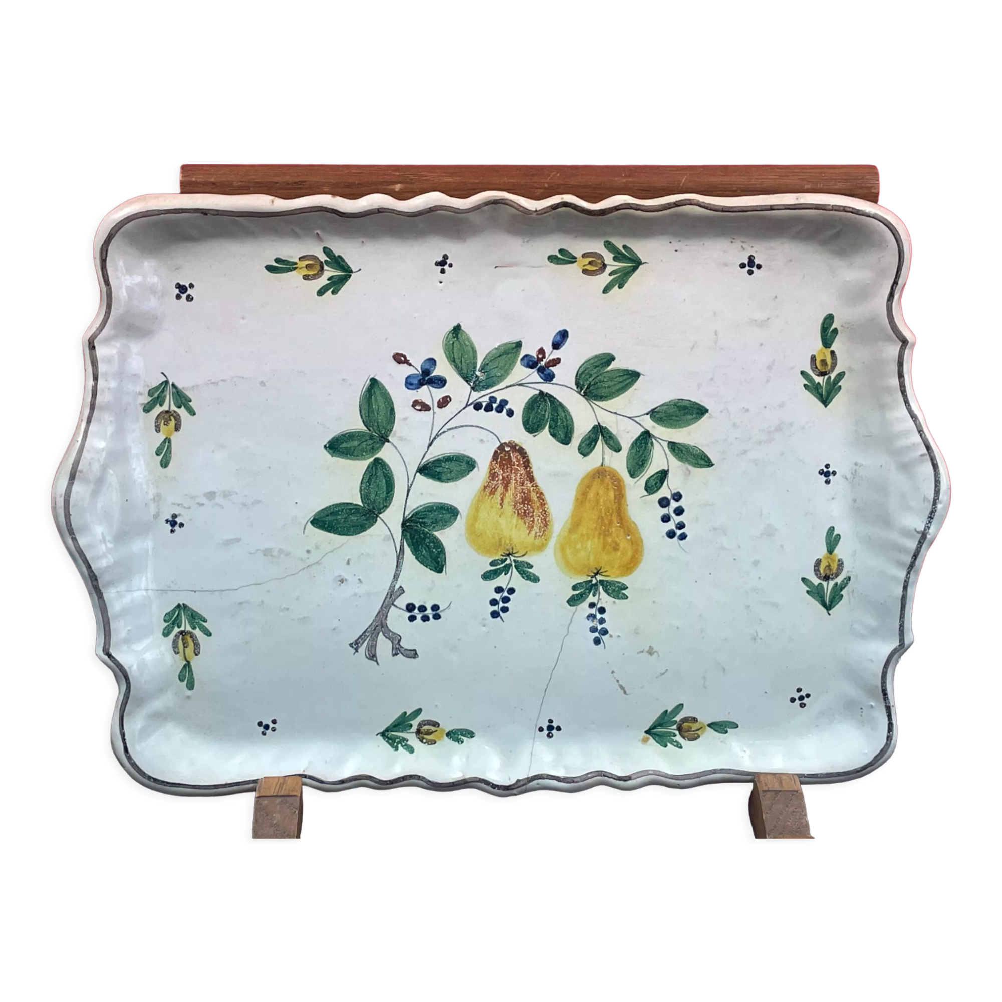 Faience Bannette dish with fruit decoration circa 1900