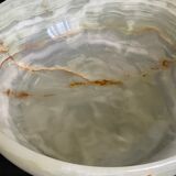 Large vintage hand-carved onyx bowl