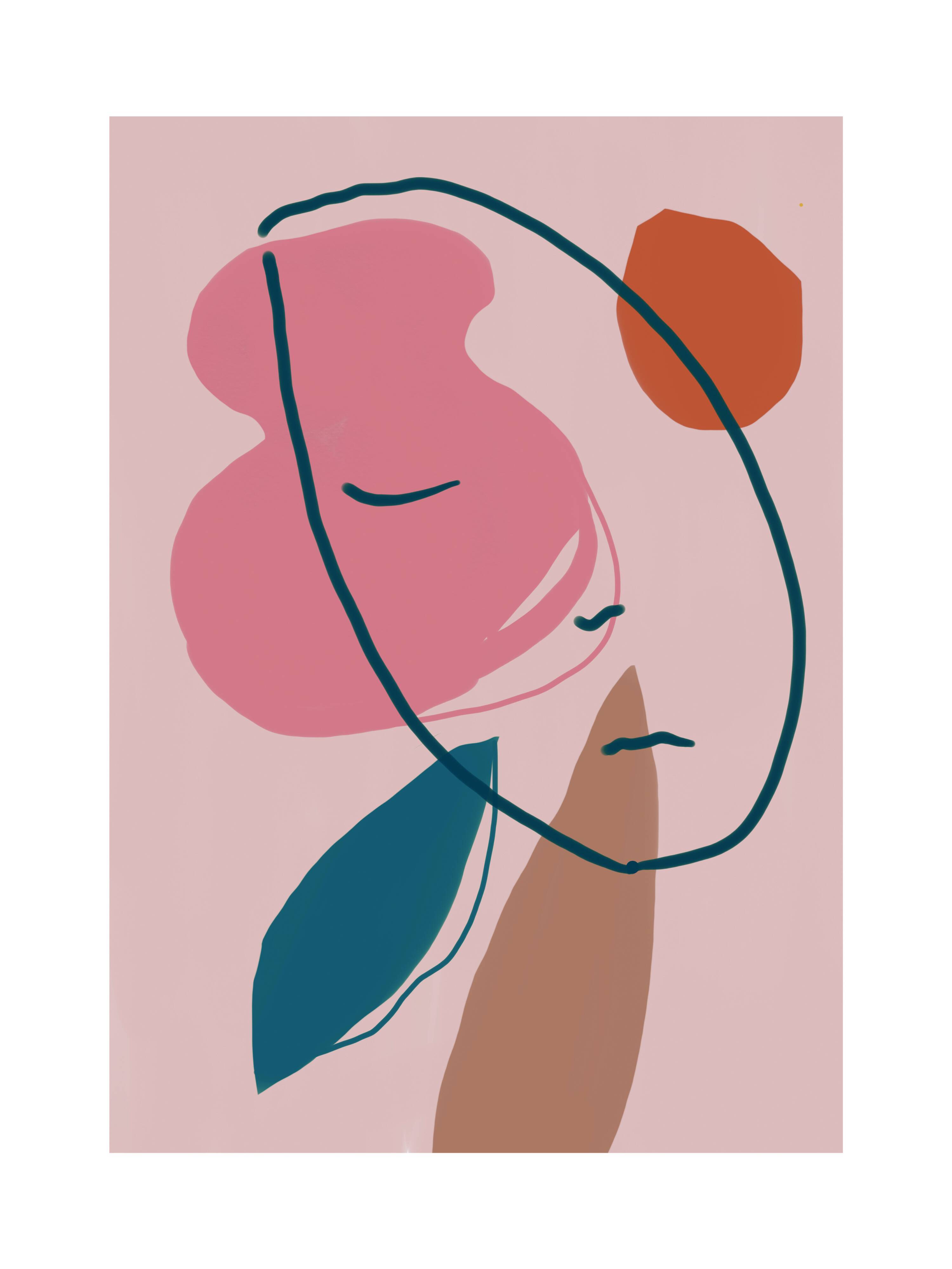 A sleeping head fine art print, illustration
