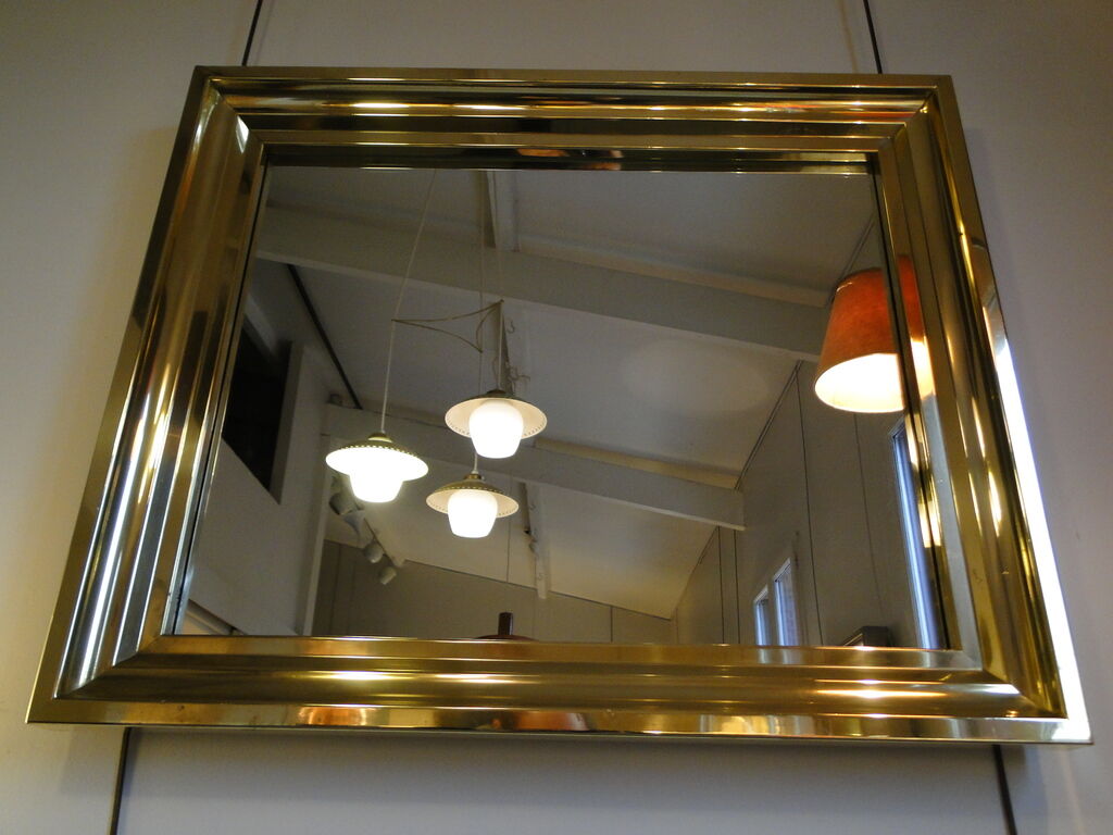 Brass mirror from the 1970's - 72cm x 86cm