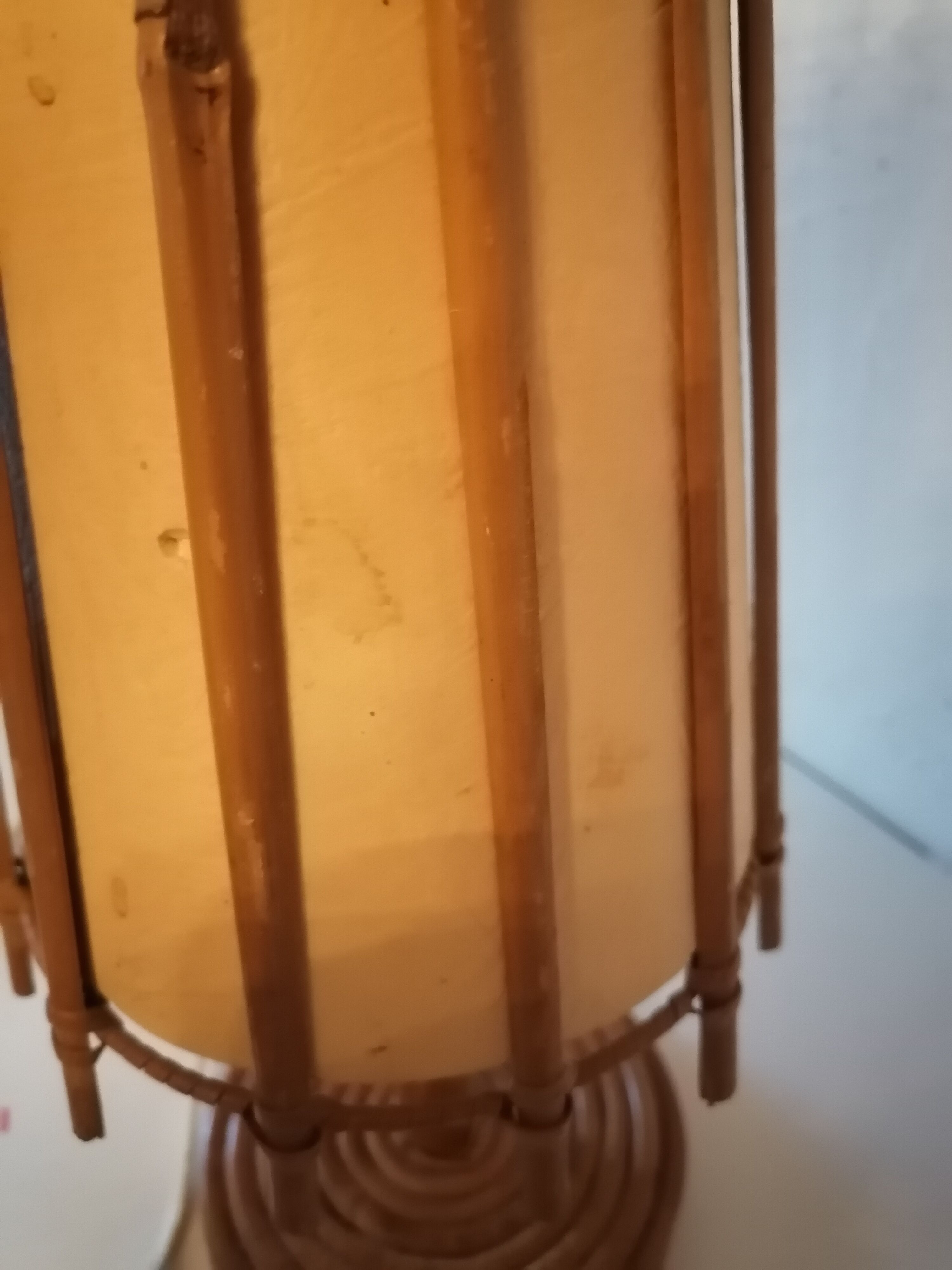 Bedside lamp wicker rattan 1960 1970