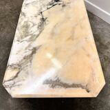 Vintage pink and gray marble coffee table, Italy. 1980s