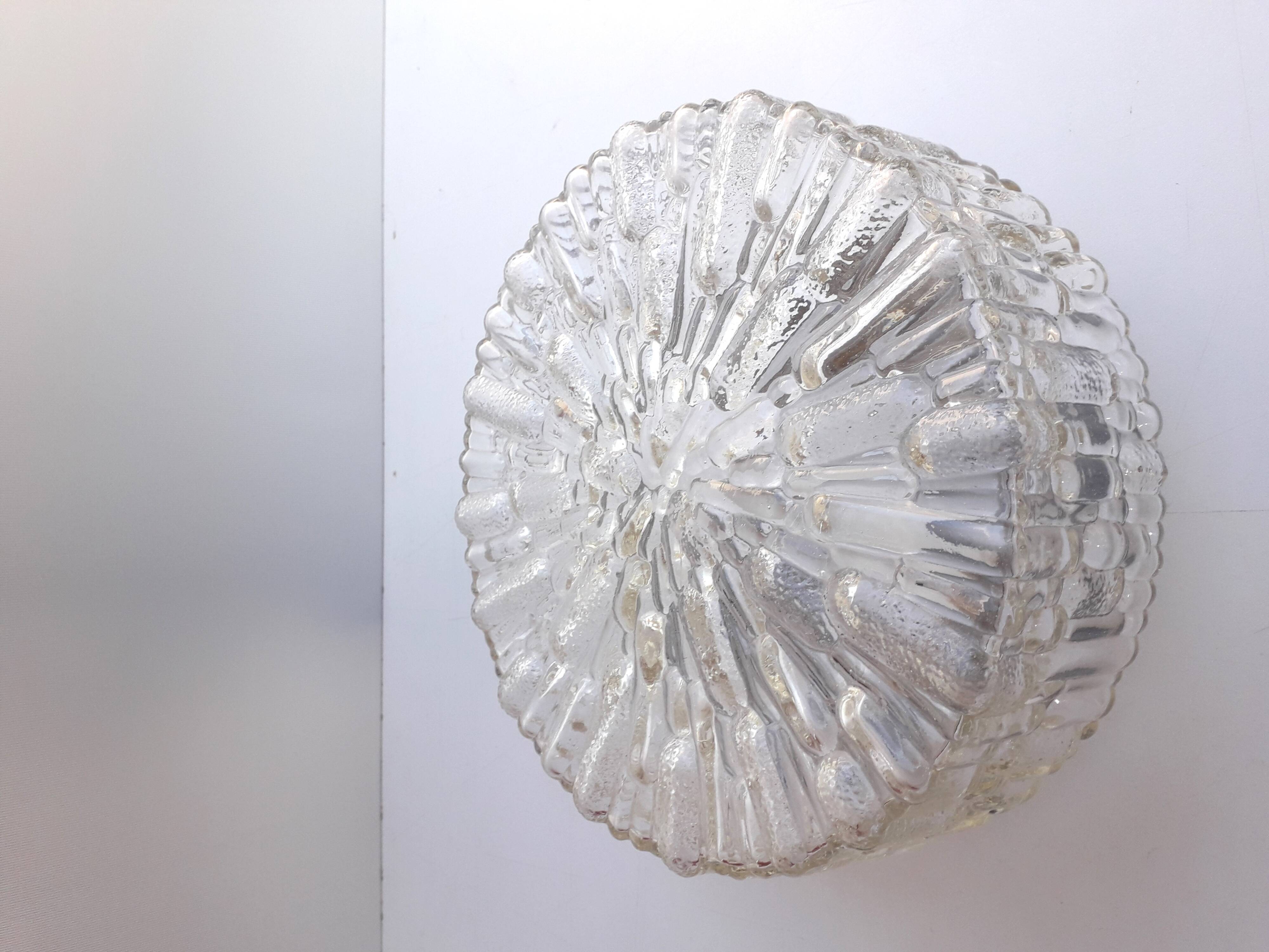 Old ceiling light / wall light - molded glass - 1970