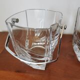 Crystal whiskey decanter and ice bucket