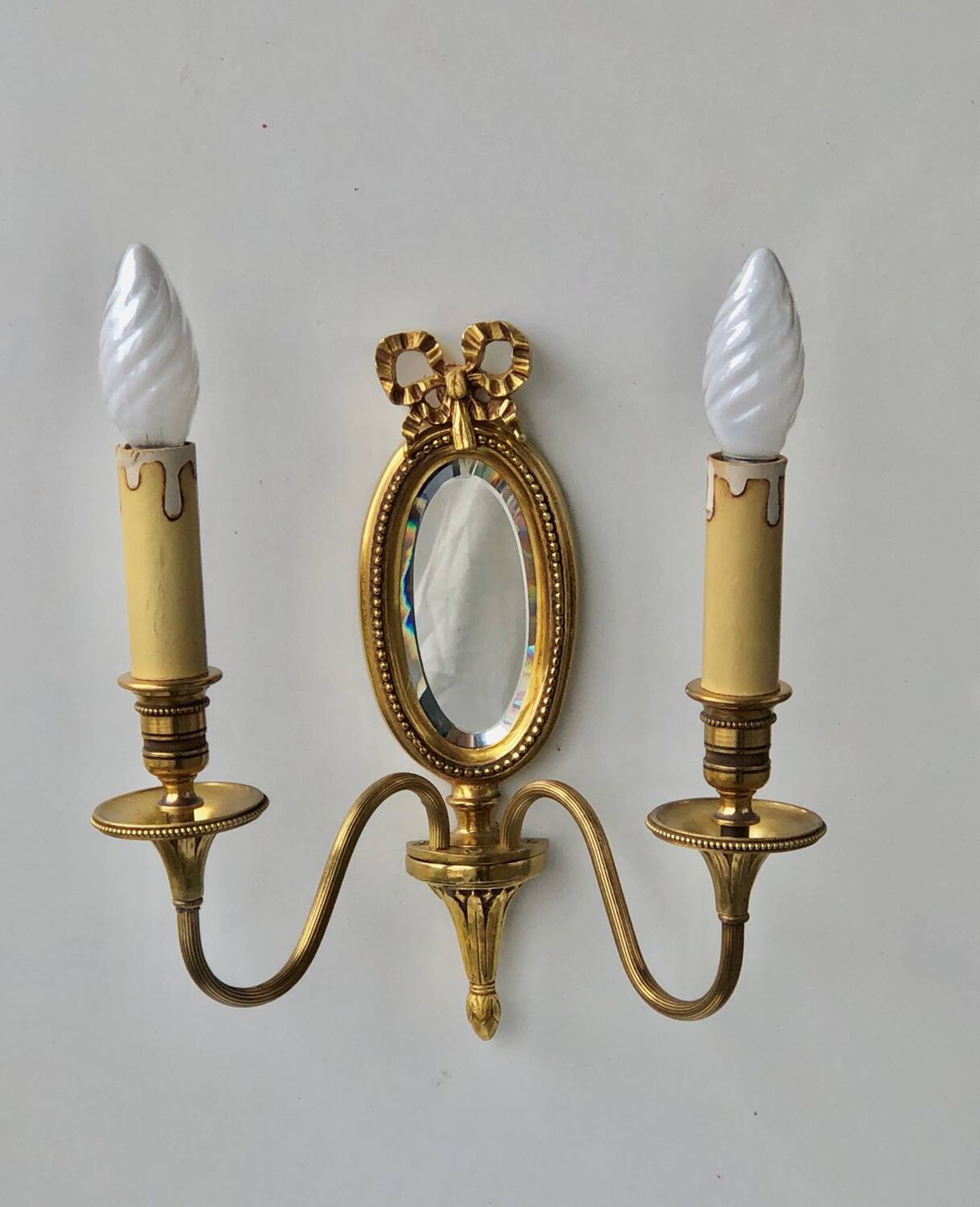 Louis XVI Wall Lamp Lucien Gau Mirror