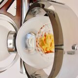 Mazzega Murano pendant lamp, Italy, 1970s – chrome and art glass