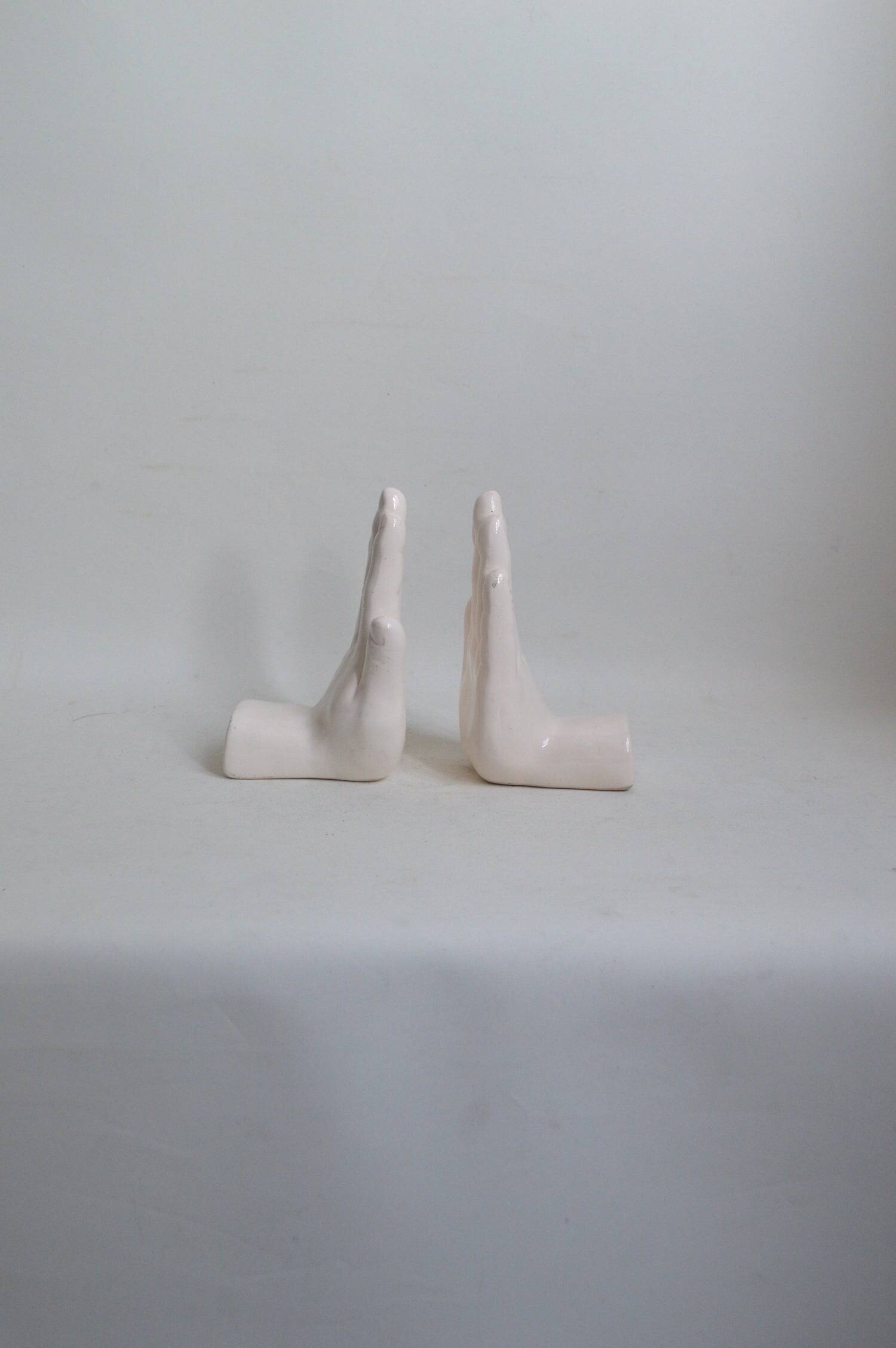 Ceramic Hands Bookends
