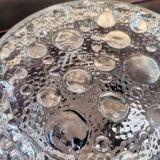 Glass flush mount ceiling lamp with crown