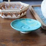 Empty pocket in blue enamelled stoneware